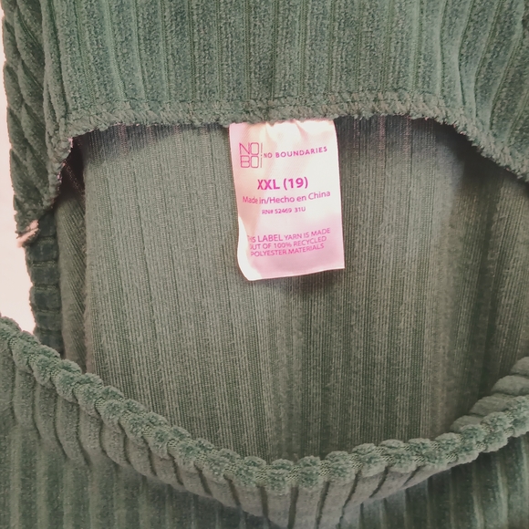 Green Corduroy Pinafore Dress - Picture 2 of 4